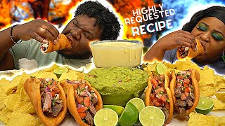 HOMEMADE CARNE ASADA CHALUPAS  TACO TUESDAY  MUKBANG  RECIPE  EATING SHOW [upl. by Akimat]