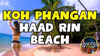 Paradise in Koh Phangan Haad Rin Beach Thailand Walking Tour 2024 [upl. by Nehtiek]