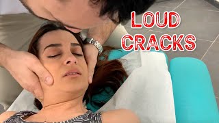 Monia gets CHIROPRACTIC ADJUSTMENT and VISCERAL MANIPULATION [upl. by Notnek]