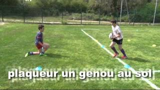 rugby  apprentissage du placage sur le côté [upl. by Amorette]