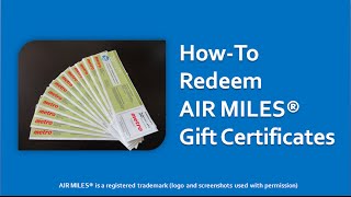 Air Miles Redeeming Gift Certificates [upl. by Anelhtak]