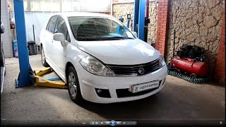 Замена задних амортизаторов на Ниссан Тиида 16 Nissan Tiida 2013 года [upl. by Ferren]