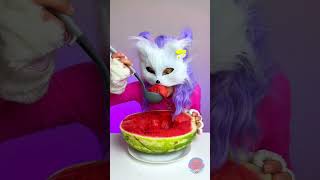 Wie essen Katzen Wassermelonen 🍉 [upl. by Gallagher480]