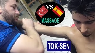 ASMR  turkish massage barber  TURKISH vs SPANISH massage [upl. by Lotson361]