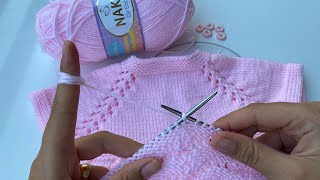 YAKADAN BAŞLAMA KOLAY BEBEK YELEĞİ BAŞTAN SONA ANLATIMI🌸DİKİŞSİZ BEBEK YELEĞİ🌸knitting crochet [upl. by Enitsyrhc]