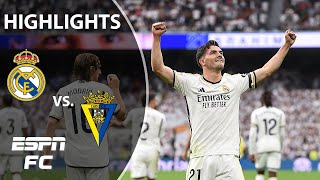 Real Madrid vs Cádiz  LALIGA Highlights  ESPN FC [upl. by Onitnatsnoc]