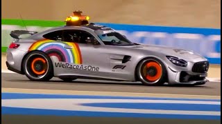 F1 Safety Car Drifting AMG GTR Glowing Brake Discs  Bernd Mayländer [upl. by Anad700]