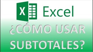 ¿ COMO USAR LA FUNCION SUBTOTALES EN EXCEL [upl. by Tesler]