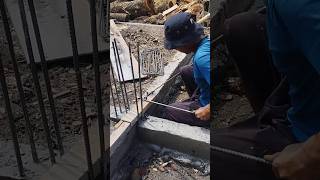 Assembling foundation rebar for the footplate construction houseconstruction [upl. by Wing]