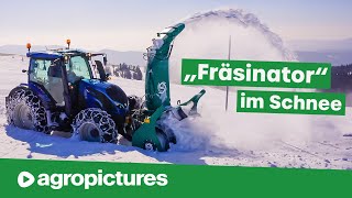 NG Green Fräsinator Schneefräse mit Valtra N174 im Winterdienst  Agropictures Technik Check [upl. by Bryna]