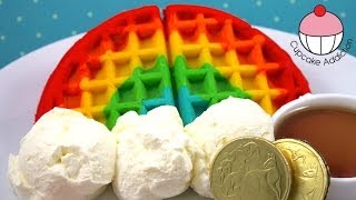 How to Make RAINBOW WAFFLES Easy Rainbow Waffle Recipe by Cupcake Addiction [upl. by Lovell]