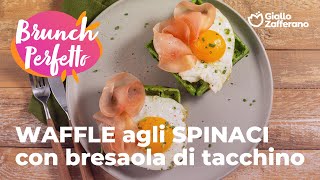 WAFFLE agli SPINACI con BRESAOLA di TACCHINO e UOVO 🧇❤️🍳 adv [upl. by Hedvige]