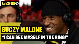 VERY ATTRACTIVE 👀 Bugzy Malone says he could fight in Misfits Boxing  talkSPORT Boxing [upl. by Lleuqar]