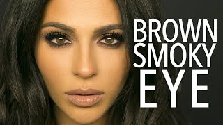 Brown Smokey Eye Makeup Tutorial  Teni Panosian [upl. by Ahsilrae]