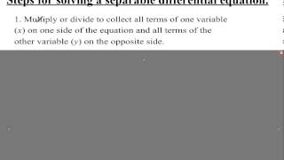 Separable Differential Equations [upl. by Yahsal452]