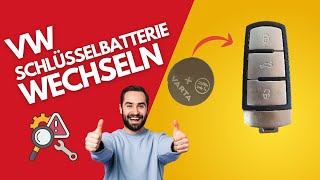 VW Schlüssel Batterie wechseln vw key fob battery replacement [upl. by Annissa]