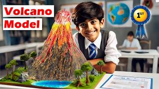 Science Exhibition Project  Volcano working model  Science Project for School  Volcano Project [upl. by Cook744]