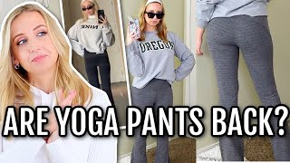 The Return of Yoga Pants Now Called quotFlared Leggingsquot  How To Wear  Style Flared Leggings [upl. by Reis]