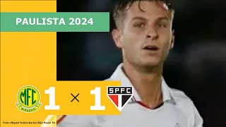 MIRASSOL 1 X 1 SÃO PAULO  CAMPEONATO PAULISTA 2024 VEJA OS GOLS [upl. by Ardnuasac]