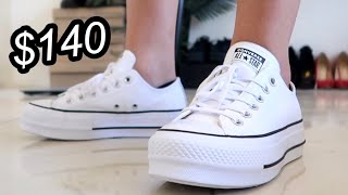 Converse Ox Leather Platform Shoe Review Optical White [upl. by Phillip]