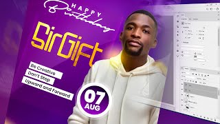 Birthday Poster Design 07 Aug 2024  Poster Design Tutorial [upl. by Hogen]