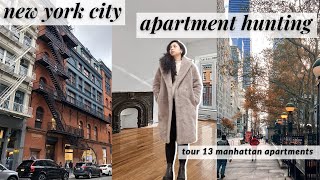 NYC APARTMENT HUNTING  touring 13 manhattan apartments rent prices tips moving to nyc at 33 [upl. by Nnaycnan]