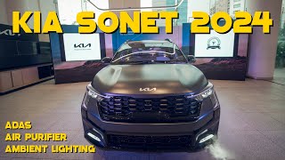 Kia Sonet 2024 facelift launch First look specs interiors first drive unveiling [upl. by Airan85]