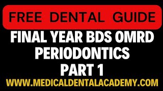 PERIODONTICS Part 1 FInal YEAR BDS LECTURES [upl. by Ahsenra]