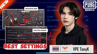 2024 BEST SENSITIVITY SETTINGS BGMI CODE  RIVIEW CONTROL amp SENSITIVITY VPE TONYK PUBG MOBILE [upl. by Atinot406]