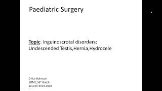 Inguinoscrotal disordersUndescended testisHerniaHydrocele [upl. by Eagle]