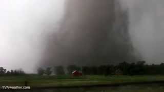 Strong bright white tornado in South Dakota from Dominator 3 June 18 2014 [upl. by Cordi]