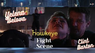 Yelena Belova vs Clint Fight Scene  Hawkeye Episode 6 Season Finale [upl. by Kreg293]