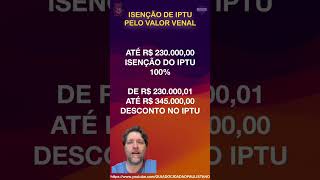 Como funciona a isenção de IPTU pelo valor venal [upl. by Onitnerolf]