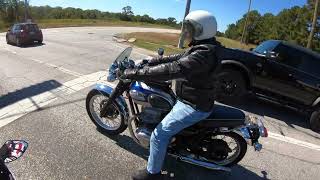 Motorcycle rider asks random rider quotWho are you voting forquot his shocking response [upl. by Notfilc]