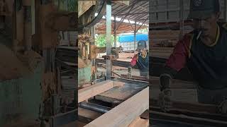 Penggergajian kayu keruing wood bandsaw [upl. by Akinwahs]