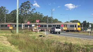 Australian Trains  Railway Crossing  QRail No 4252  Karrabin  27042021 JRC1865 [upl. by Luemas]