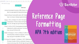 APA 7th Edition Formatting the APA Reference Page  Scribbr 🎓 [upl. by Nivalc]