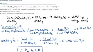 ALEKS Percent Yield of Chemical Reactions [upl. by Nahem]