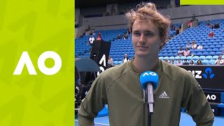 Alexander Zverev quotYou just gotta win the matchesquot 1R oncourt interview  Australian Open 2021 [upl. by Nnave]