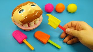 Mr PlayDoh head eating popsicles Making colorful popsicles [upl. by Oribelle]