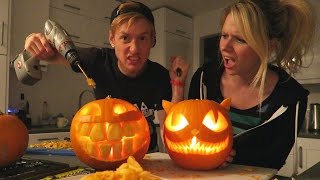 THE PUMPKIN CARVING CHALLENGE  WHO WON 372 [upl. by Zrike]