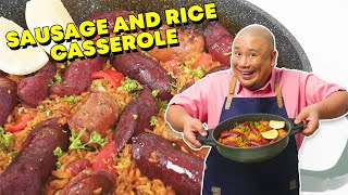 Pwedeng onepot ang kanin at ulam Sausage and Rice Casserole  SIMPOL  CHEF TATUNG [upl. by Richy]