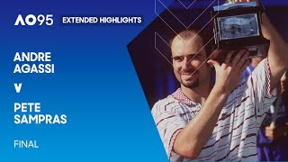 Andre Agassi v Pete Sampras Extended Highlights  Australian Open 1995 Final [upl. by Nodnol]