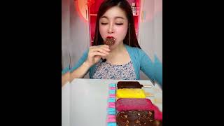 Asmr eating chocolate ice cream Crispy delicious short video [upl. by Ibson]