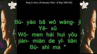 Goodbye My Love Teng LiChun Lyrics Video for Singing Practice PinYin 再見我的愛人 Zai Jian Wo de Ai Ren [upl. by Verbenia]