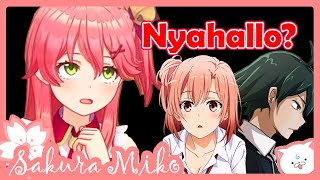 Where quotNyahalloquot comes from Miko opinion about Oregairu and Hikigaya 【HololiveEng sub】 [upl. by Boatwright456]