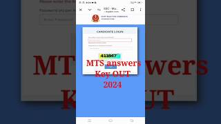 MTS answer key 2024 l mts answer key kaise check kare shots sscmts [upl. by Sitarski]