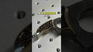 Laser engraving a brass knife handle fiberlaserengraving [upl. by Biancha]