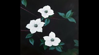 How to paint dogwood flowers in acrylic [upl. by Namlas]