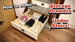 How to make storage drawers under stairs [upl. by Norwood]